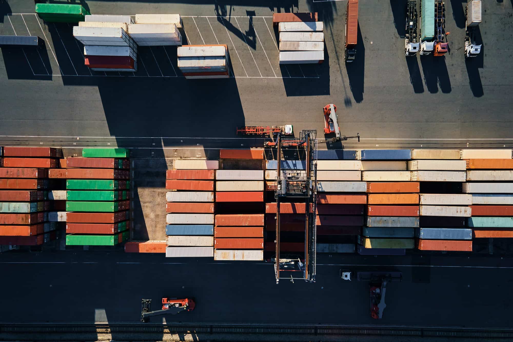 Refrigerated containers stacked at a port