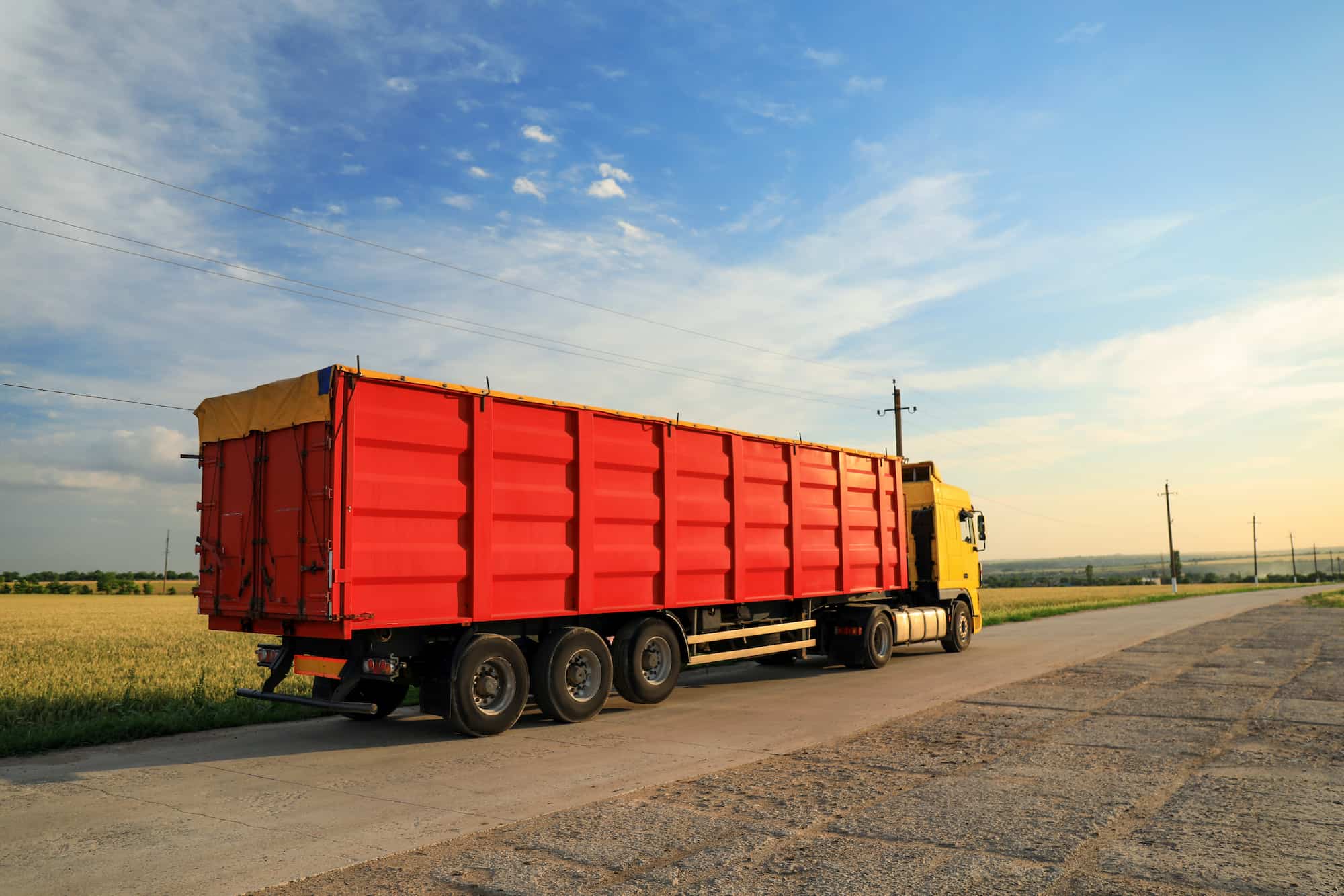 Full truckload freight on motorway